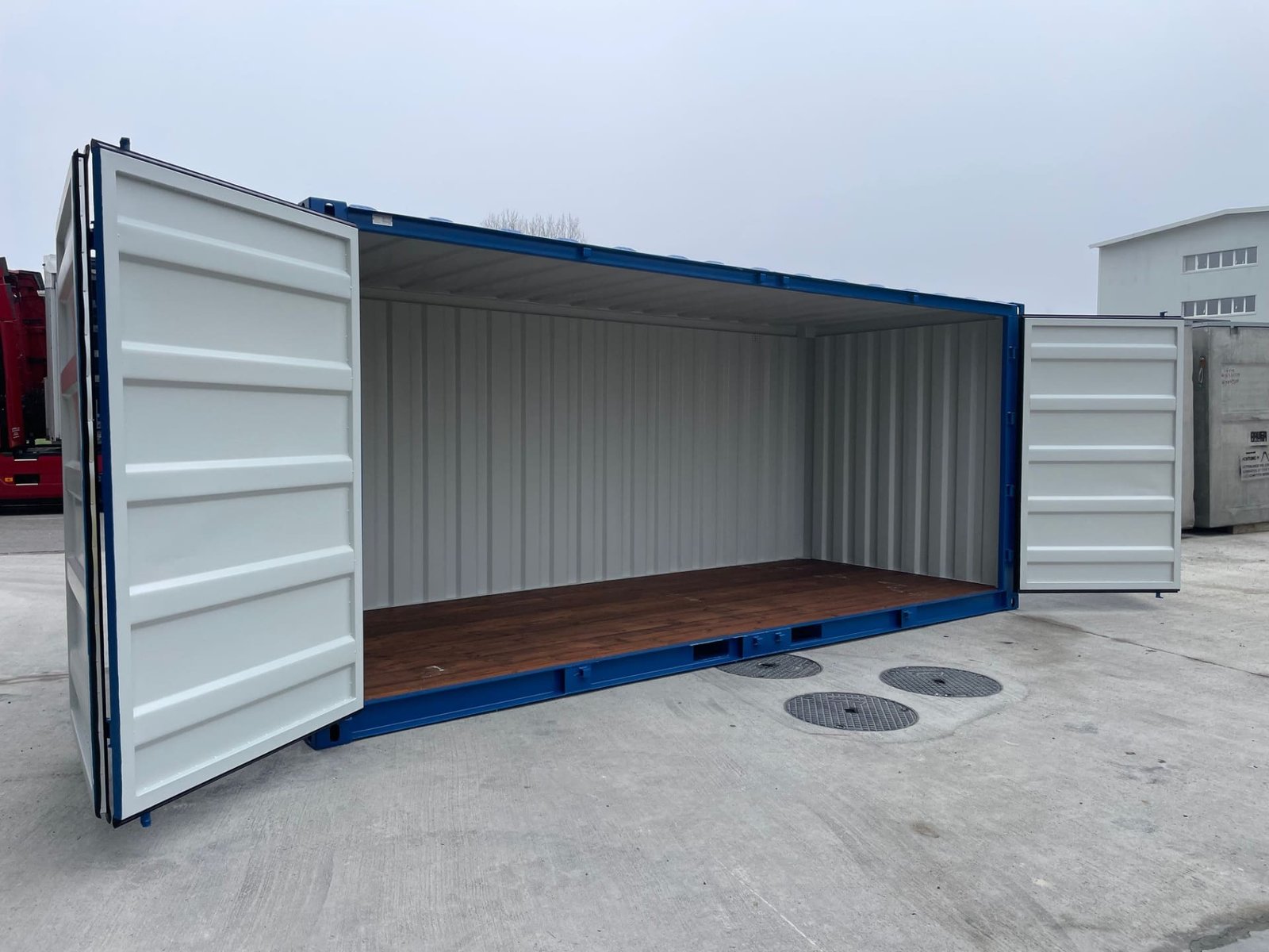 Conteneur de stockage Open Side 20 pieds Bleu