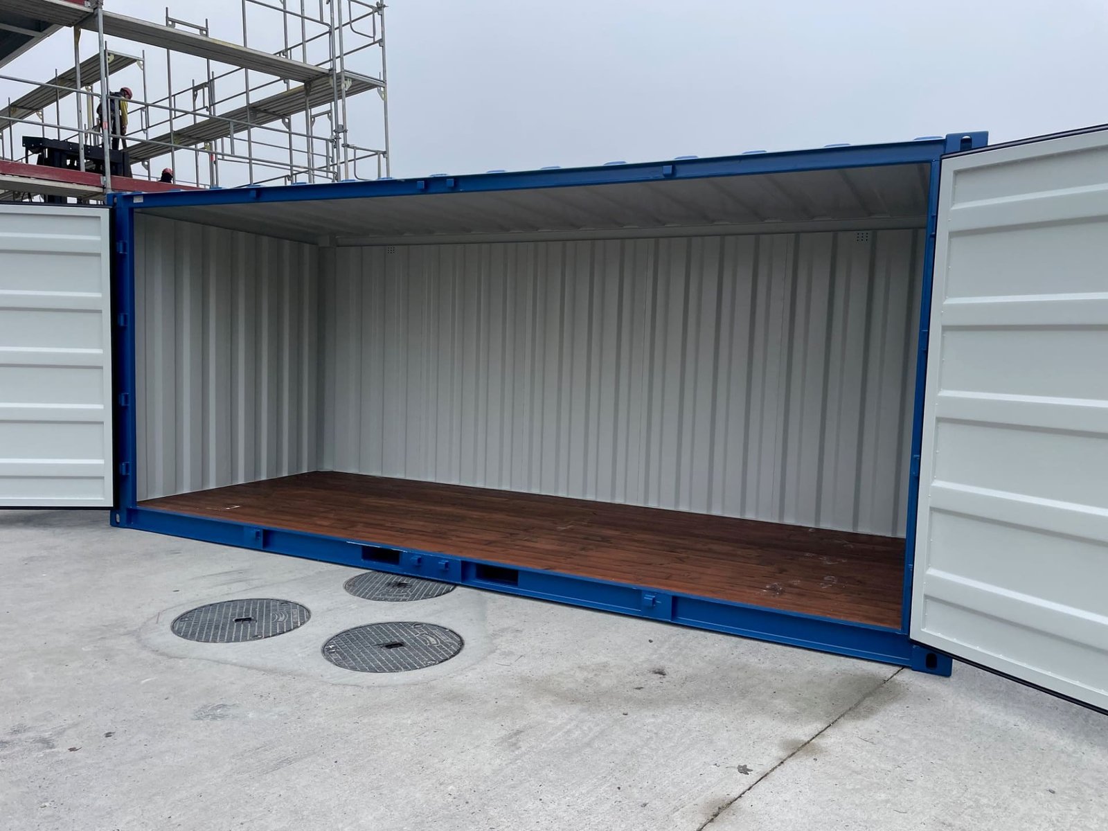 Conteneur de stockage Open Side 20 pieds Bleu